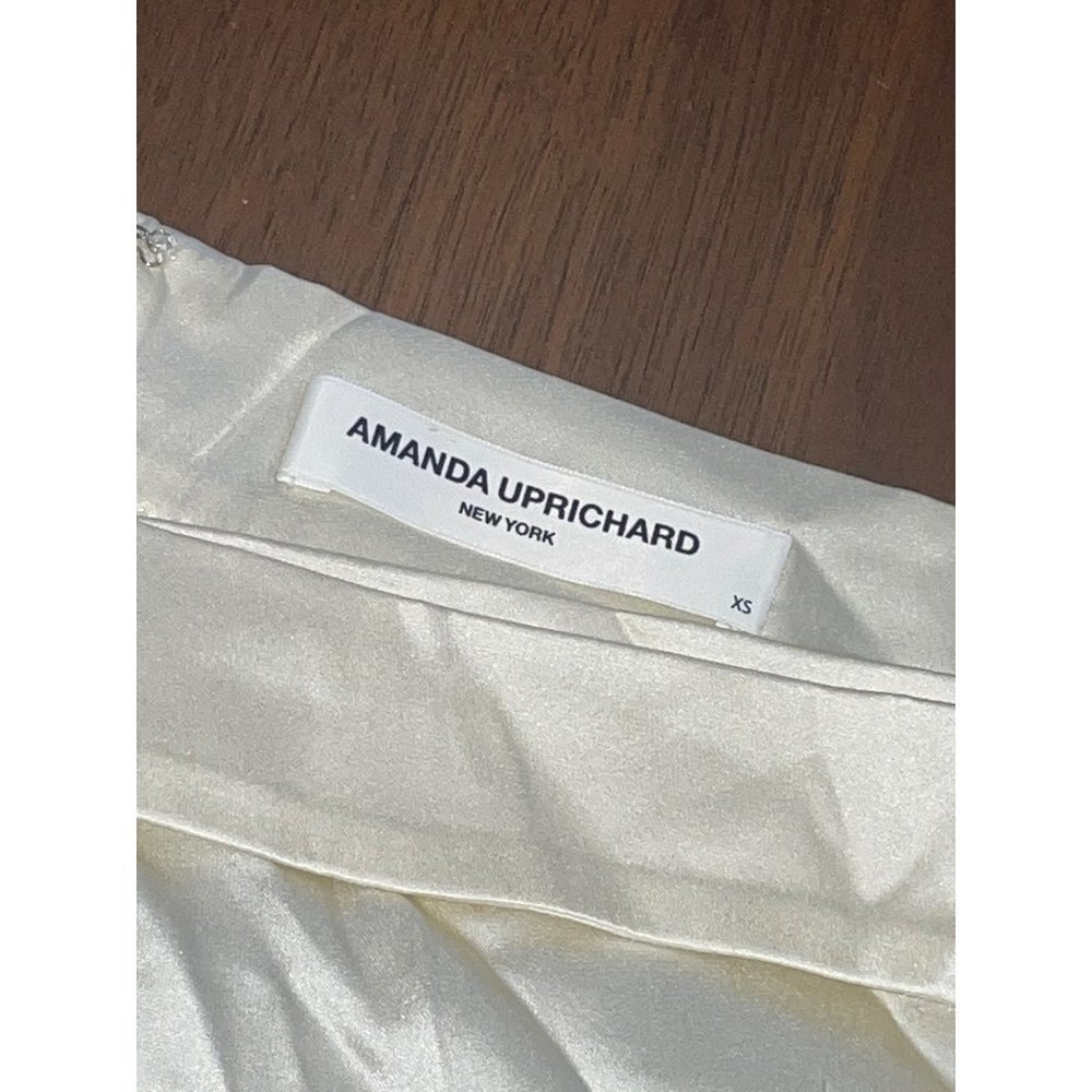 Amanda Uprichard Fabi Midi Satin Skirt in Cream XSmall - Picture 8 of 9
